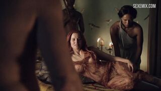 Escena de sexo de pie de Lucy Lawless en Spartacus