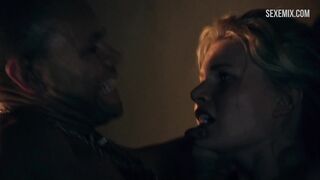 Bonnie Sveen sex scene, pushed against wall scene in Spartacus