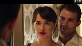 Hot Dakota Johnson, In erotic black lingerie in Fifty Shades Darker