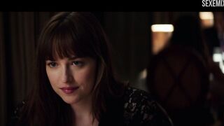Dakota Johnson takes off panties in a restaurant - Fifty Shades Darker