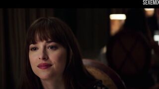 Dakota Johnson takes off panties in a restaurant - Fifty Shades Darker