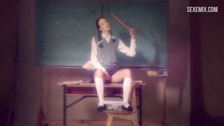 Frank fantasies with Stacy Martin in school uniform, scene in Nymphomaniac: Vol. I
