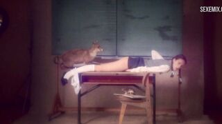 Frank fantasies with Stacy Martin in school uniform, scene in Nymphomaniac: Vol. I