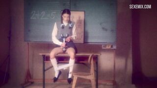 Frank fantasies with Stacy Martin in school uniform, scene in Nymphomaniac: Vol. I