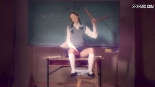 Frank fantasies with Stacy Martin in school uniform, scene in Nymphomaniac: Vol. I