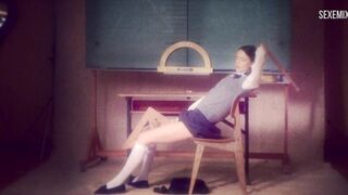 Frank fantasies with Stacy Martin in school uniform, scene in Nymphomaniac: Vol. I
