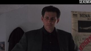 Bridget Fonda demonstrating the body in underwear, scene in Point of No Return (1993)