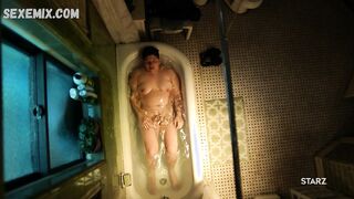 Ser Anzoategui show naked natural boobs and hairy pussy, scene in Vida (2018)