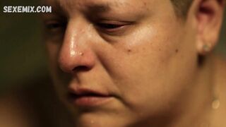 Ser Anzoategui show naked natural boobs and hairy pussy, scene in Vida (2018)