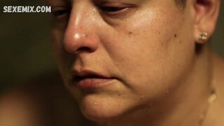 Ser Anzoategui show naked natural boobs and hairy pussy, scene in Vida (2018)