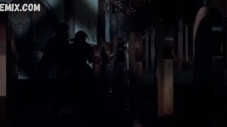 Azure Parsons doggystyled on the stairs, scene in Salem 2014