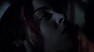 Azure Parsons doggystyled on the stairs, scene in Salem 2014