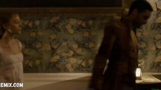 Phoebe Dynevor nue, scène dans Bridgerton 2020