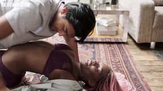 Michaela Coel in Purple lingerie, scene in I May Destroy You (2020)