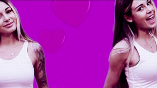 Diana Melison klipte resimlerinin ekranda yayınlanmasıyla görülüyor.