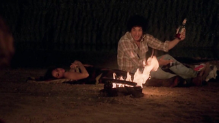 Nude video with Corinne Clery scene from Autostop rosso sangue (1977)