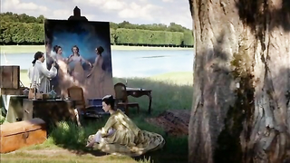 Бландин Бери, Корали Ревель, Леа Вяземски и Мари-Клотильда Рамос-Ибаньес, эротическая сцена из фильма «Людовик XV: черное солнце» (2009)